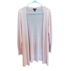 Halogen Blush Long Open-Front Cardigan Sweater